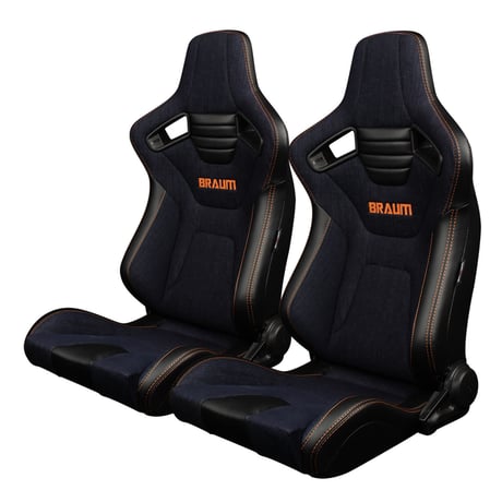 ２脚【Braum Racing  セミバケットシート ネイビーデニム】