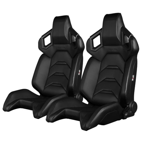 ２脚【Braum Racing Alpha-X セミバケ ブラック＆ブラックステッチ】