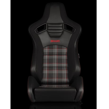 ２脚【Braum Racing Elite-S セミバケ Plaid ブラック×レッド】