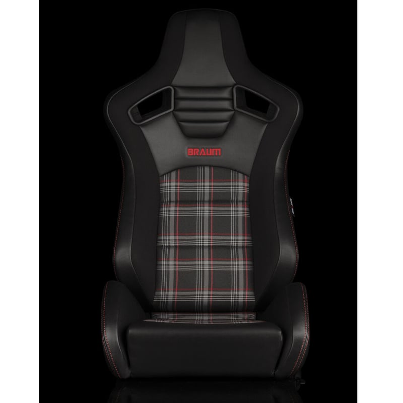 2脚【Braum Racing Elite-S セミバケ Plaid ブラック×レッド】 | 
