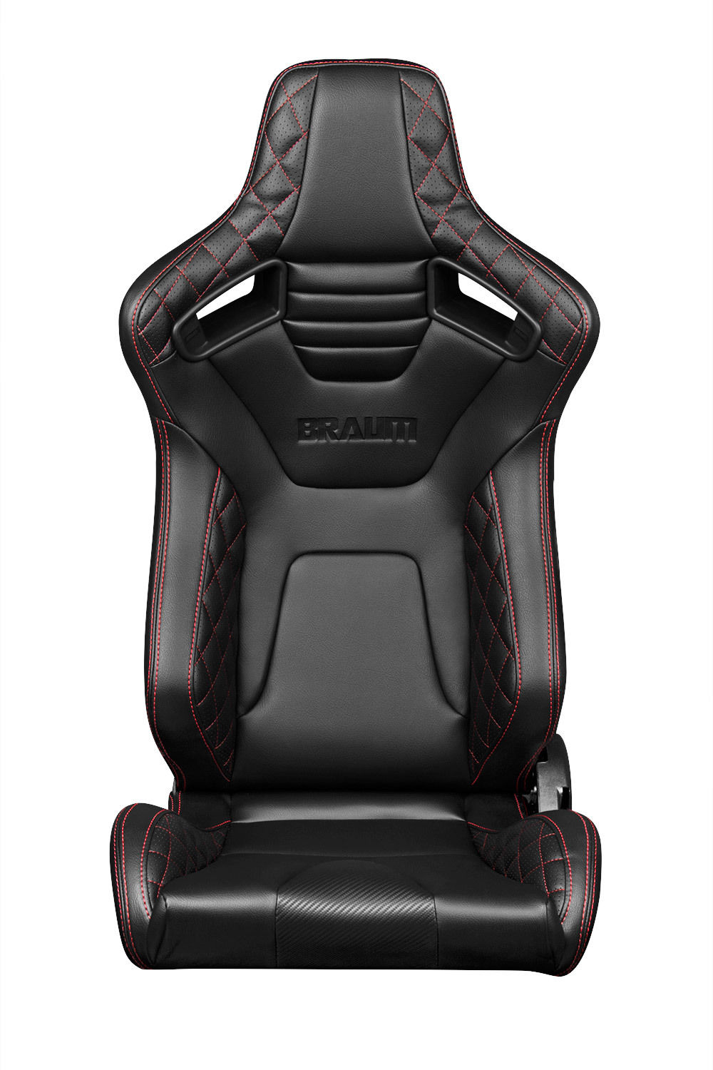 2脚【Braum Racing セミバケットシート Elite-X ダイヤモンド 赤