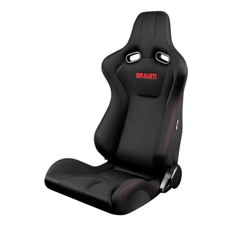 ２脚【Braum Racing  セミバケットシート Venom 赤ステッチ】
