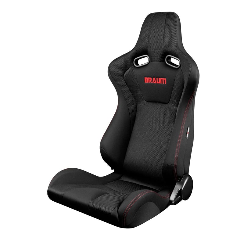 Braum racing セミバケットシート　ハーネス付き　ブラウムレーシング 2脚【Braum Racing セミバケットシート Elite-R ブラックレザー