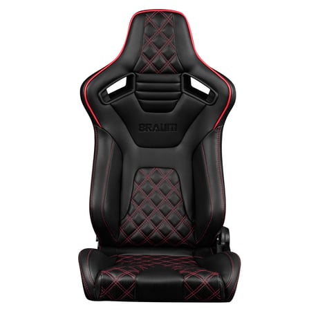 ２脚【Braum Racing  セミバケットシート Elite-X レッドパイピング】
