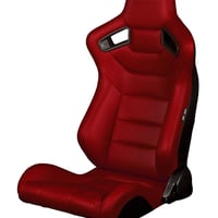 ２脚【Braum Racing  Elite セミバケットシート レザーレッド】