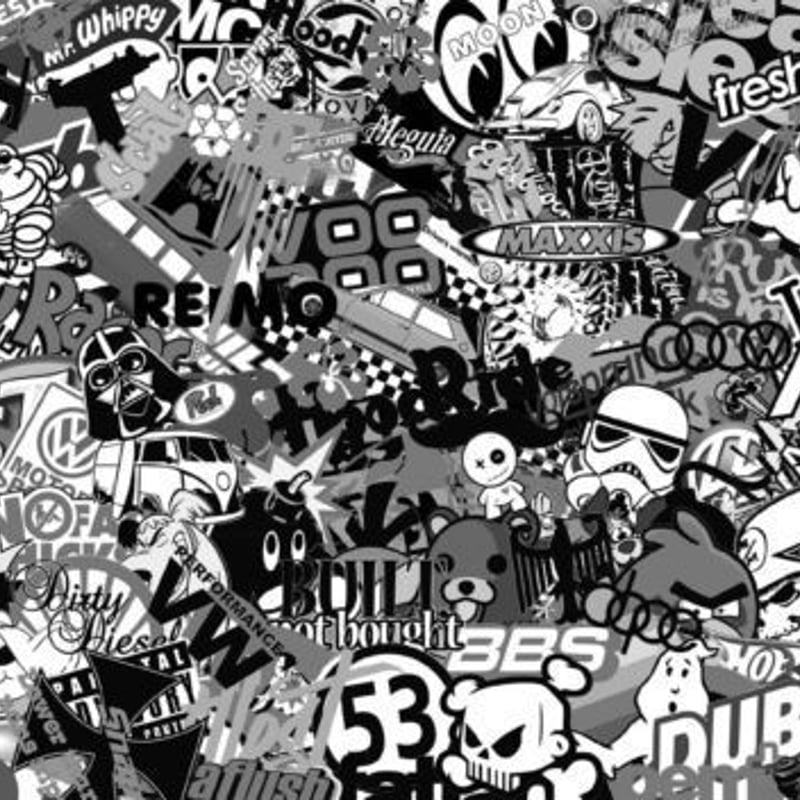 30cm × 20cm USDMステッカーボム】Color, 白黒, 白黒Color. |