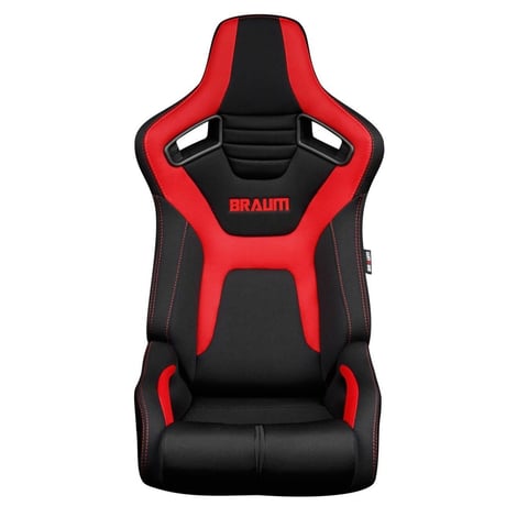 ２脚【Braum Racing  セミバケットシート Elite-R ブラック＆レッド】