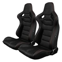 ２脚【Braum Racing セミバケットシート ブラック＆赤ステッチ】