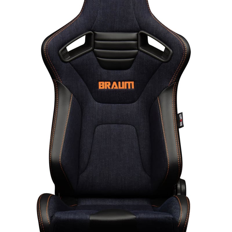 2脚【Braum Racing セミバケットシート ネイビーデニム