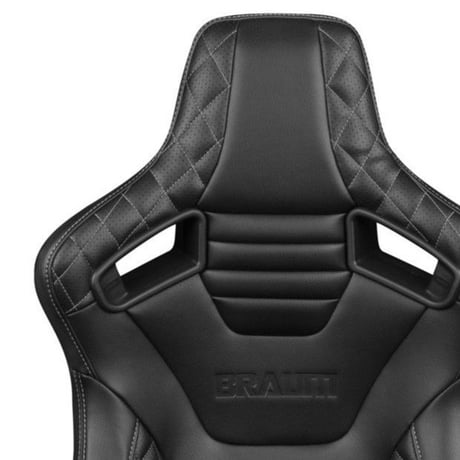 ２脚【Braum Racing  セミバケットシート Elite-X ダイヤモンド グレーステッチ】