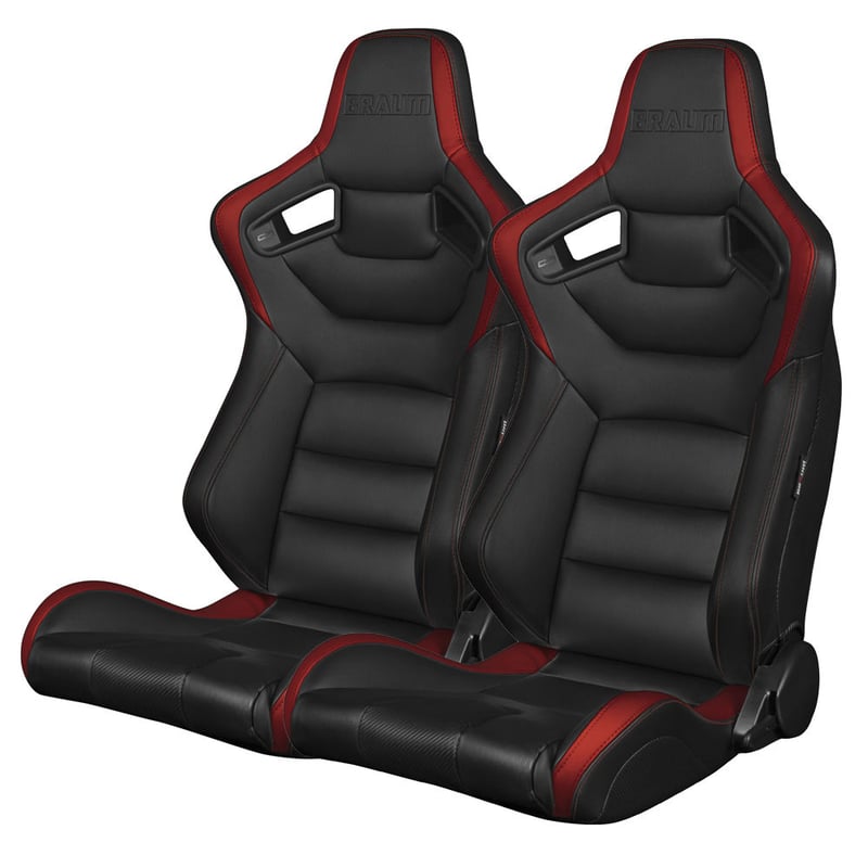 2脚【Braum Racing セミバケットシート ブラック＆赤】 | Works