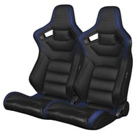 ２脚【Braum Racing セミバケットシート 黒＆青】