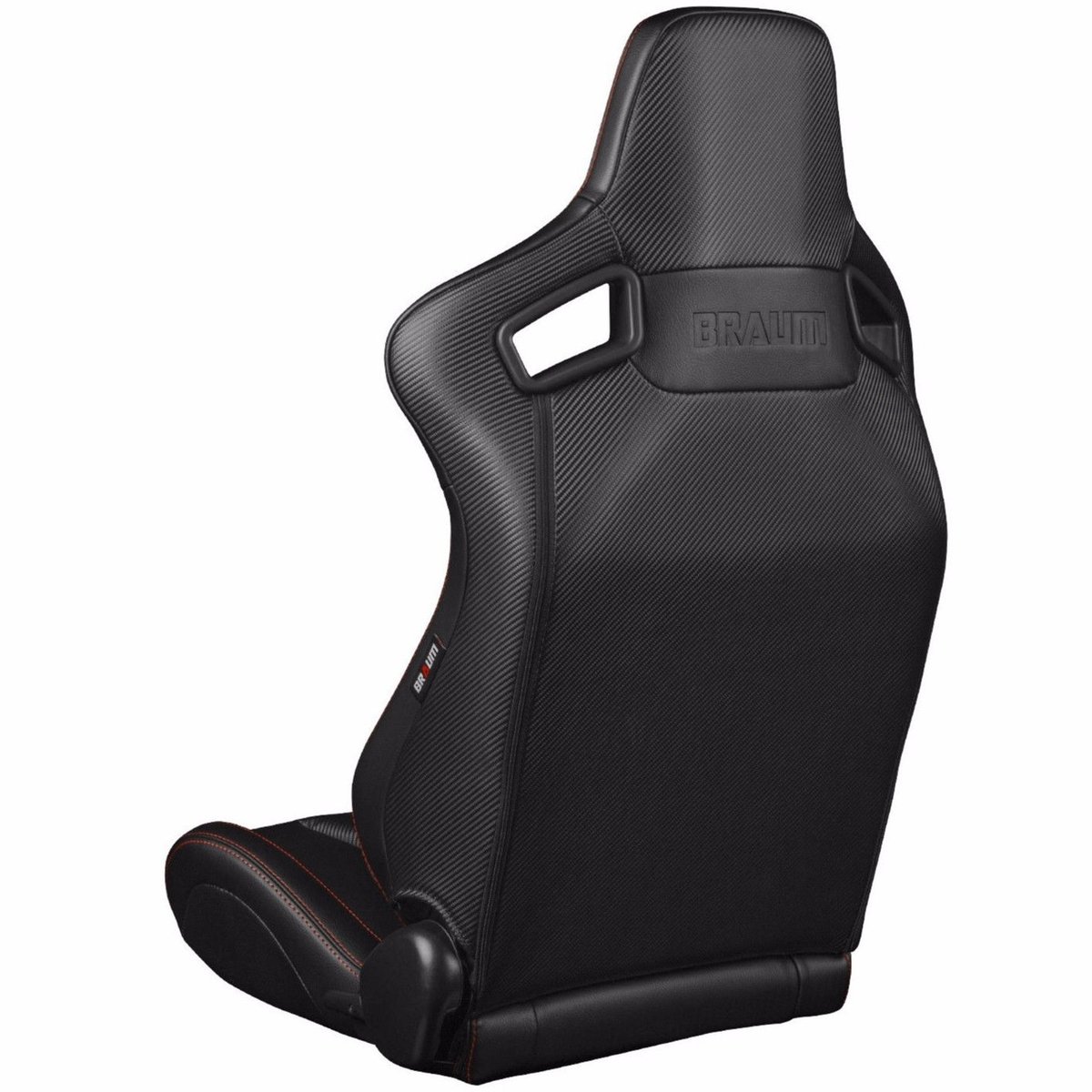 2脚【Braum Racing セミバケットシート ブラック＆赤ステッチ
