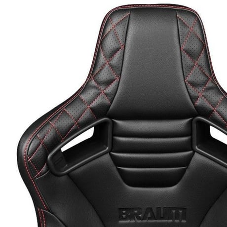 ２脚【Braum Racing  セミバケットシート Elite-X ダイヤモンド 赤ステッチ】