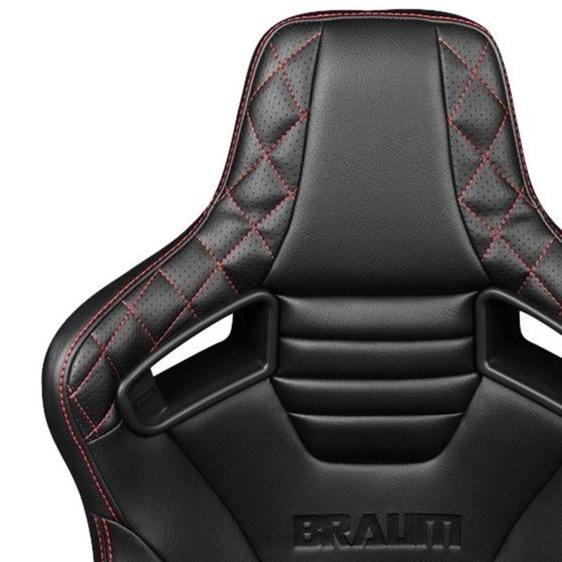 ２脚【Braum Racing セミバケットシート Elite-X ダイヤモンド 赤