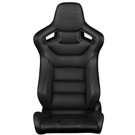 ２脚【Braum Racing  セミバケットシート 黒＆黒ステッチ】