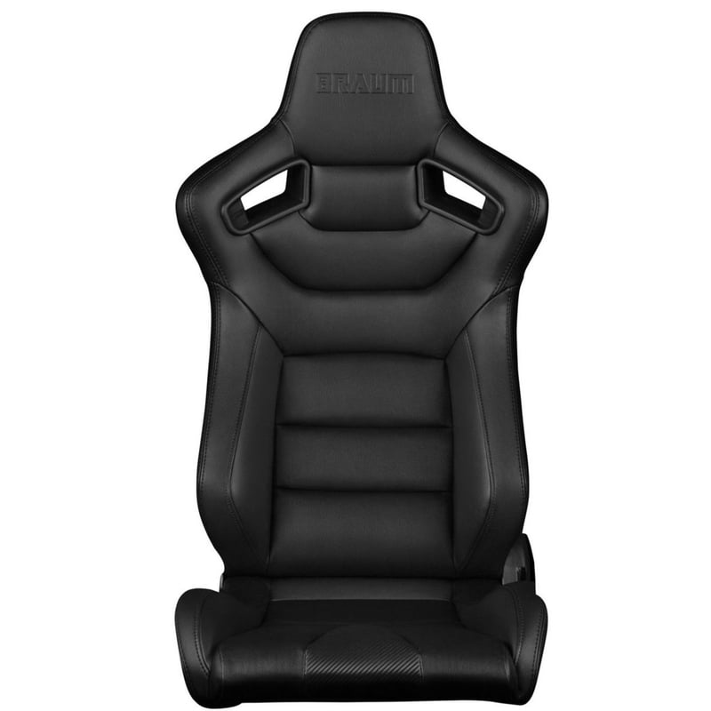 2脚【Braum Racing セミバケットシート 黒＆黒ステッチ