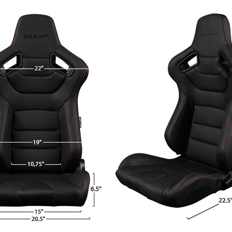 2脚【Braum Racing セミバケットシート ブラック&ホワイト 2脚【Braum Racing セミバケットシート ブラック&ホワイト