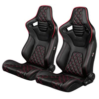 2脚【Braum Racing セミバケットシート Elite-R ブラックレザー