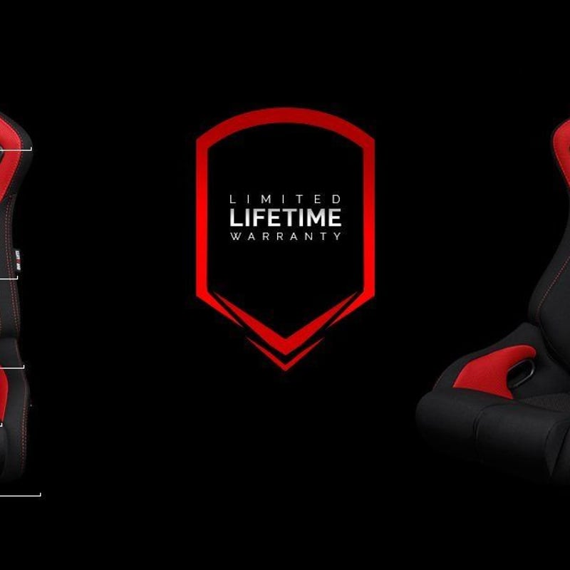 2脚【Braum Racing セミバケットシート Elite-R レッドレザー