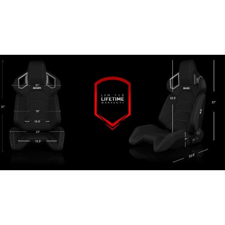 ２脚【Braum Racing Alpha-X セミバケ ブラック＆ブラックステッチ】