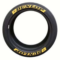 4枚【DUNLOP タイヤステッカー ラバータイプ イエロー】
