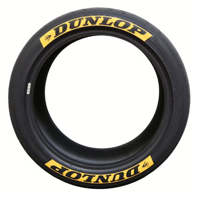 4枚【DUNLOP タイヤステッカー ラバータイプ イエロー】 | Works VERY 