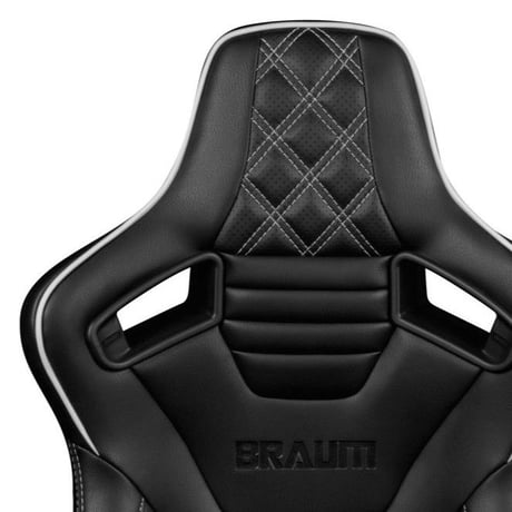 ２脚【Braum Racing  セミバケットシート Elite-X ホワイトパイピング】