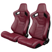 ２脚【Braum Racing  セミバケットシート Elite-X ワインレッド】