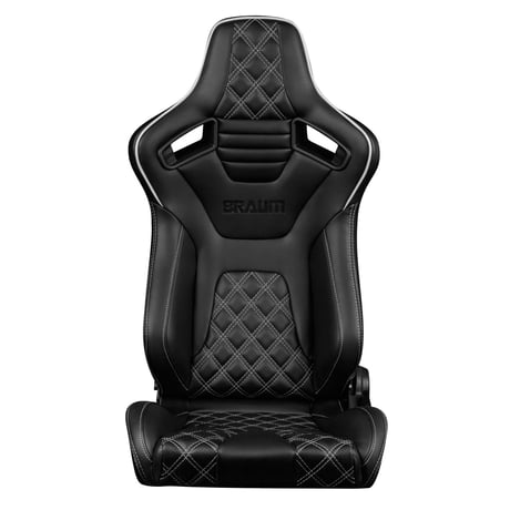 ２脚【Braum Racing  セミバケットシート Elite-X ホワイトパイピング】