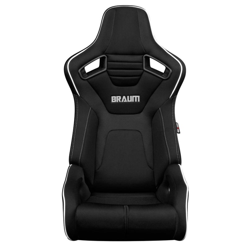 2脚【Braum Racing セミバケットシート Elite-R ブラック＆白