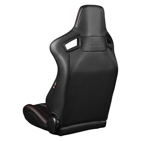 ２脚【Braum Racing  セミバケットシート Elite-X 赤ステッチ V2】