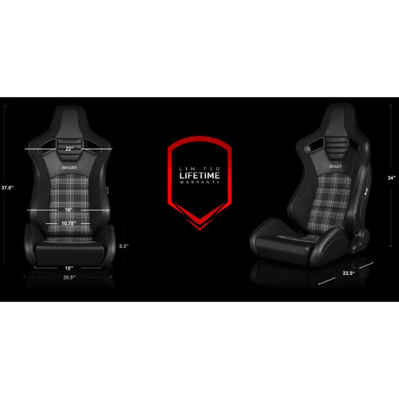 Braum racing セミバケットシート　ハーネス付き　ブラウムレーシング 2脚【Braum Racing セミバケットシート Venom 赤ステッチ