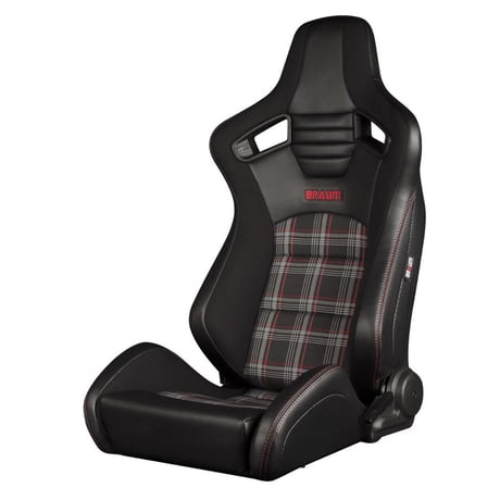 ２脚【Braum Racing Elite-S セミバケ Plaid ブラック×レッド】