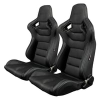 ２脚【Braum Racing セミバケットシート ブラック＆白ステッチ】