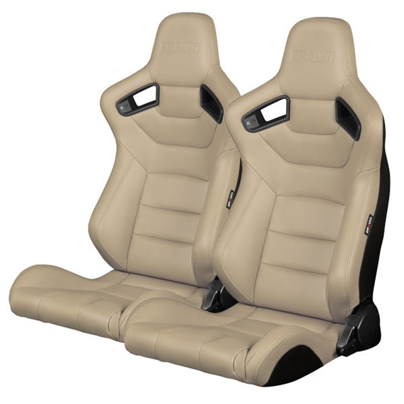 2脚【Braum Racing セミバケットシート ベージュレザー】 | Works VERY...