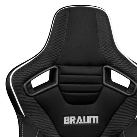 ２脚【Braum Racing  セミバケットシート Elite-R ブラック＆白パイピング】