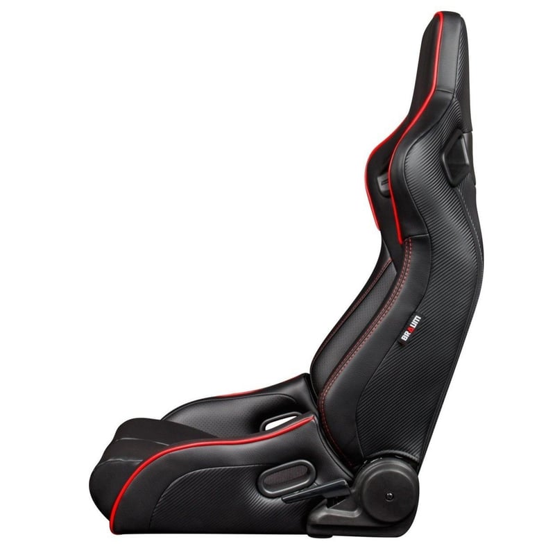2脚【Braum Racing セミバケットシート Elite-R ブラックレザー