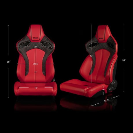 ２脚【Braum Racing Orue レッド＆ブラックステッチ】