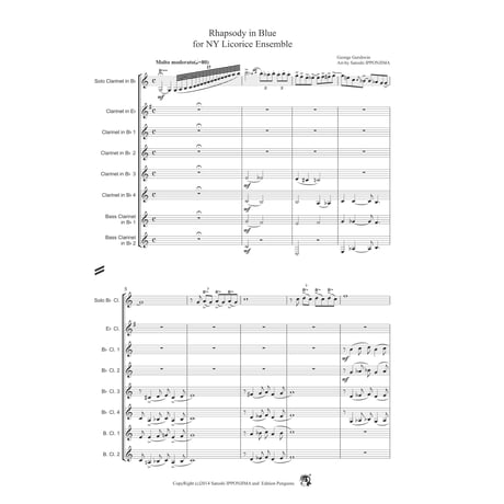 George Gershwin Rhapsody in Blue for Clarinet Ensemble