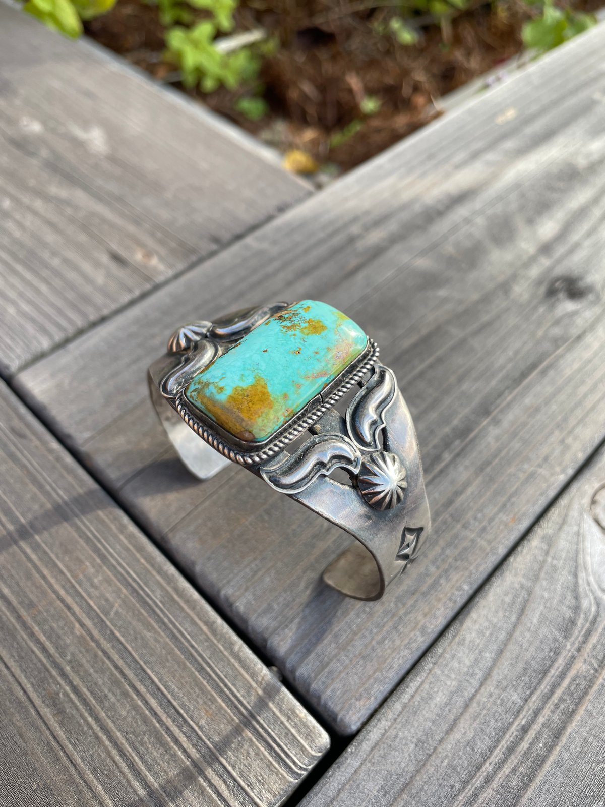 Vintage Kirk Smithターコイズバングル　カークスミス　ビンテージ ナバホ Kirk・Smith カーク・スミス パイロットマウンテンターコイズ付