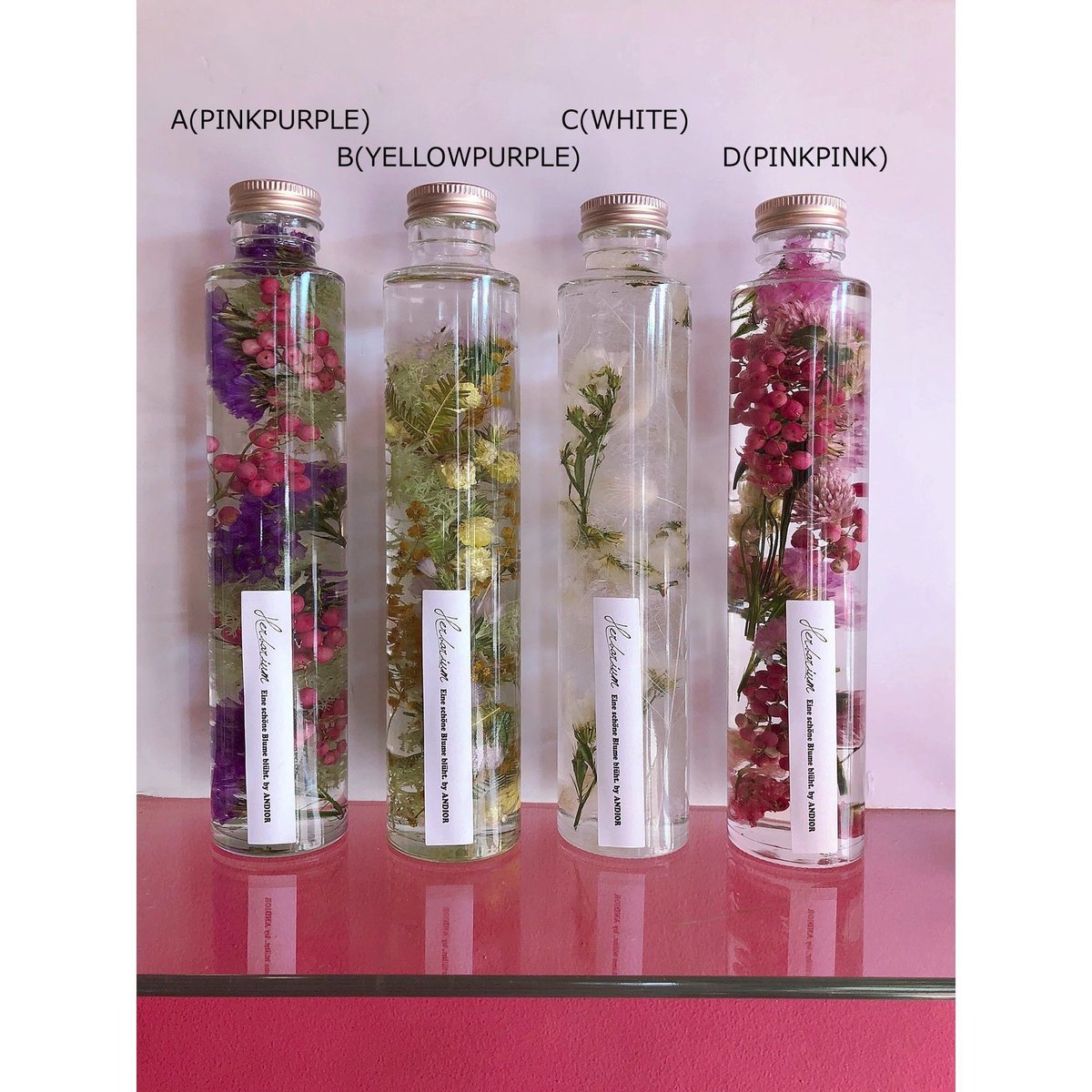 Herbarium（ハーバリウム）花の標本（ミックス・ロングボトル） ANDIOR