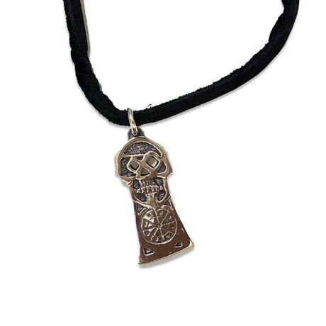 SKULLKEY SILVER PENDANT（革ヒモ）