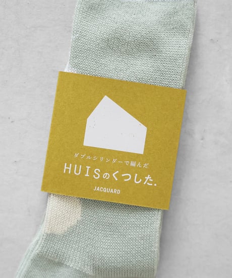 HUIS |［HUISのくつした］JACQUARD ishikoro（オフミント）【ユニセックス22cm-27cm】