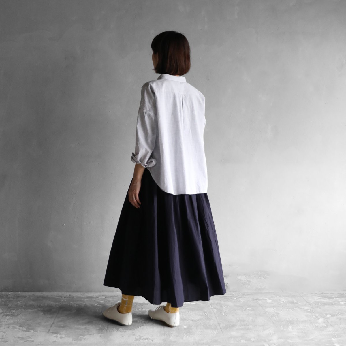 HUIS |コードレーンワイドブラウス（トップ糸グレー）【レディス】U102