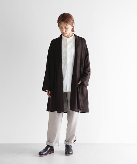 HUIS | ウォッシャブルウールロングカーディガン（ダークモカ）【ユニセックス】701