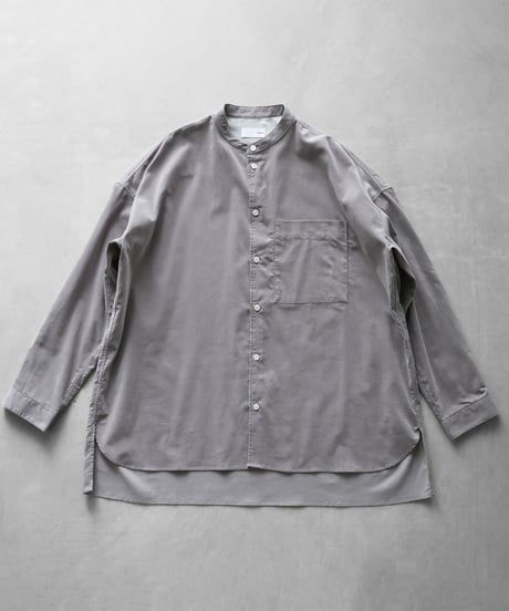 HUIS | みじんコールバンドカラーオーバーシャツ（アッシュグレー）【ユニセックス】015