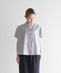 HUIS.　 オーガニックコットン半袖ポロシャツ（ブルーグレー）【ユニセックス】 HUIS | オーガニックコットン半袖ポロシャツ（ブルーグレー