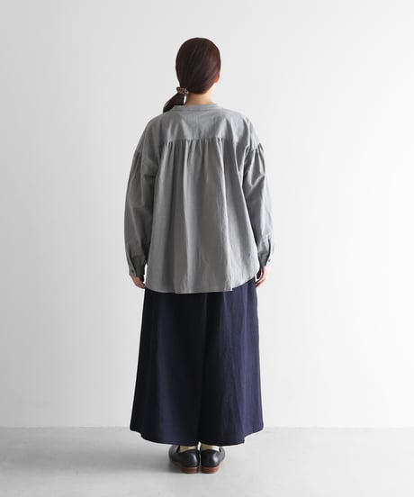 HUIS |やわらかラミーリネンスカートパンツ（ダークネイビー）【ユニセックス】505