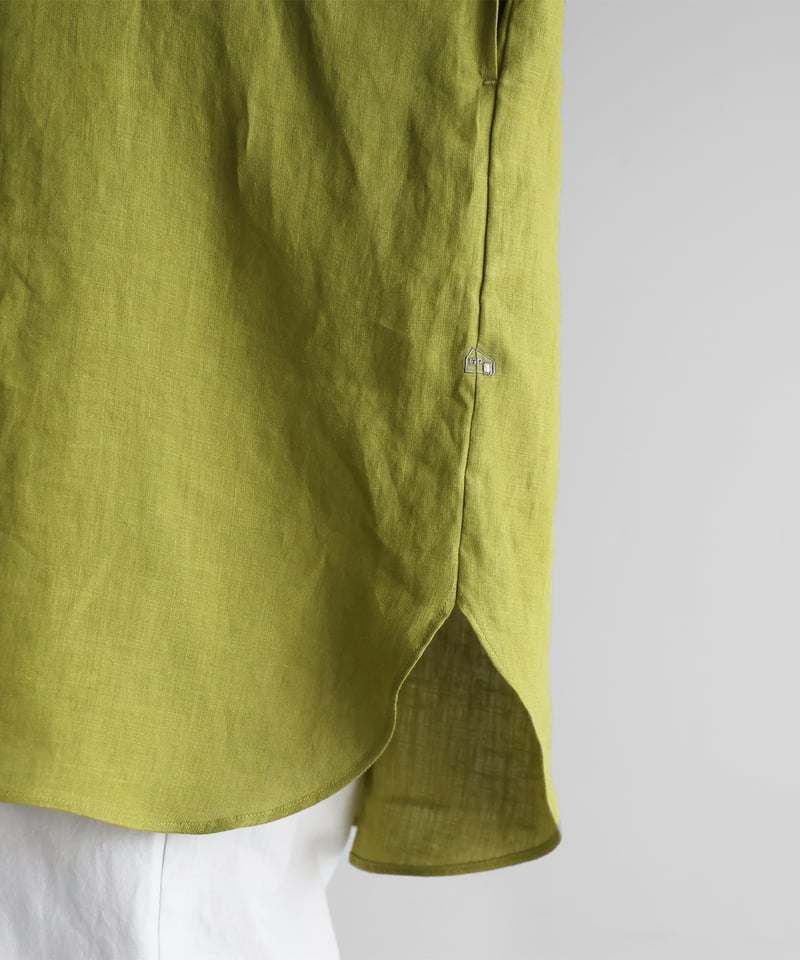 HUIS |シャトルリネンロングシャツ（ライムグリーン）【ユニ